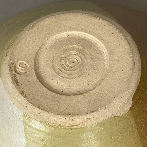 Speckled Brown and Tan Pottery Bowl 11.5" Diameter Rustic Handmade Stamped - Picture 9 of 15